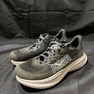Hoka Charcoal and White Athletic Sneakers